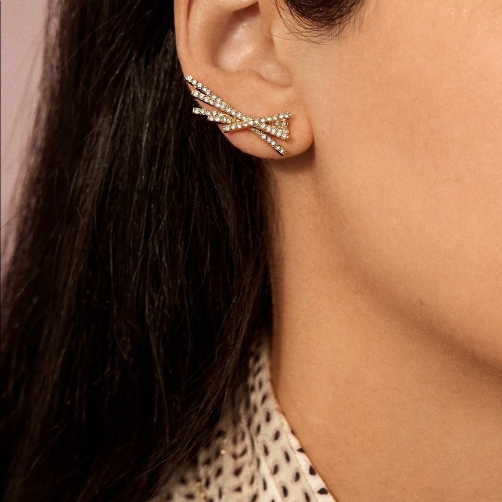 Baublebar NWT Halley Gold Ear Crawlers with Pave